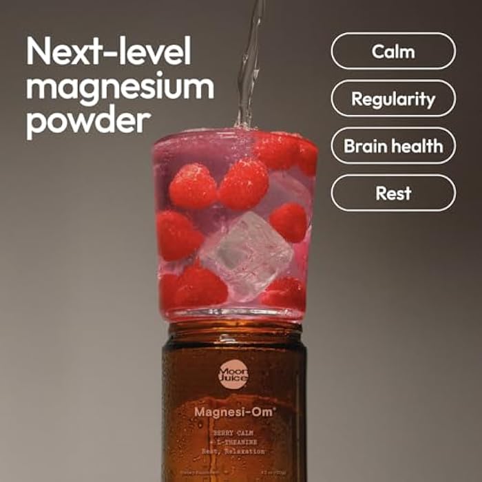 Moon Juice Magnesi-Om Magnesium Powder Supplement - Chelated Magnesium Complex + L-Theanine Blend for Rest, Relaxation & Regularity - Vegan, Non-GMO & No Sugar, Berry, 4.2 oz, 30 Servings - Image 3