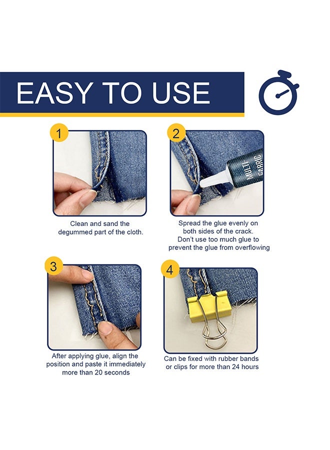 JUE-FISH Multi-Fabric Sew Glue 50ml, Quick Dry Multi Fabric Sew Glue, Cloth Repair Sew Glue, Instant Sew Glue Bonding Liquid, Fabric Glue for Clothing Permanent Washable - Image 3