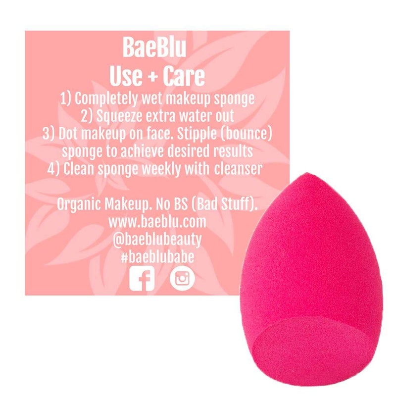 BaeBlu Latex-Free & Vegan Hypoallergenic Beauty Sponge For Powder, Cream or Liquid Application, One Piece Makeup Blender - Image 3