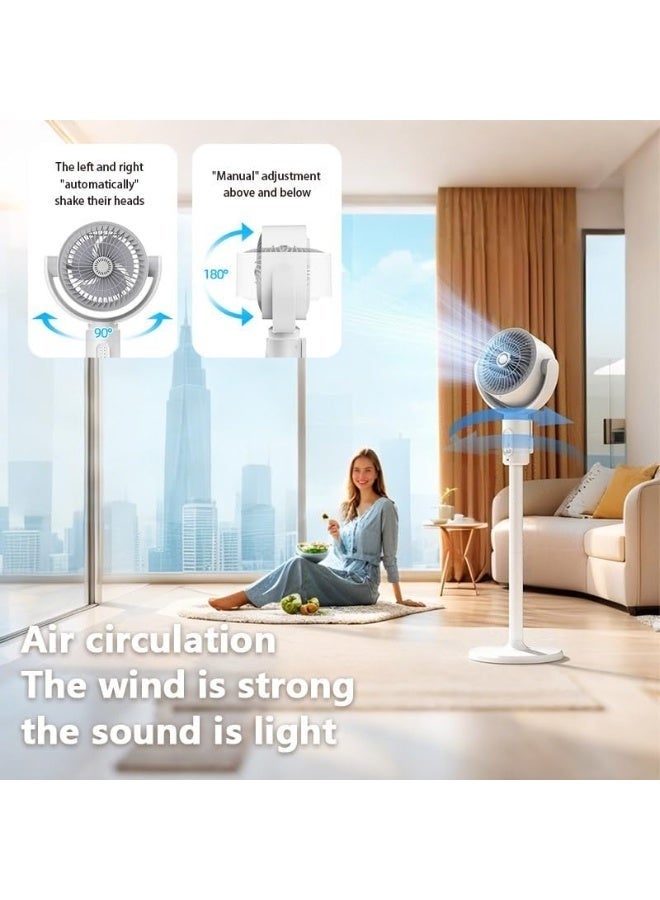 ELTRAZONE Standing Fan F1 – 180°+90° Oscillating Pedestal Fan with DC Motor, 5-Speed Quiet Cooling Floor Fan with Remote Control, 8H Timer & Adjustable Air Circulator for Bedroom, Living Room & Home – White - Image 3