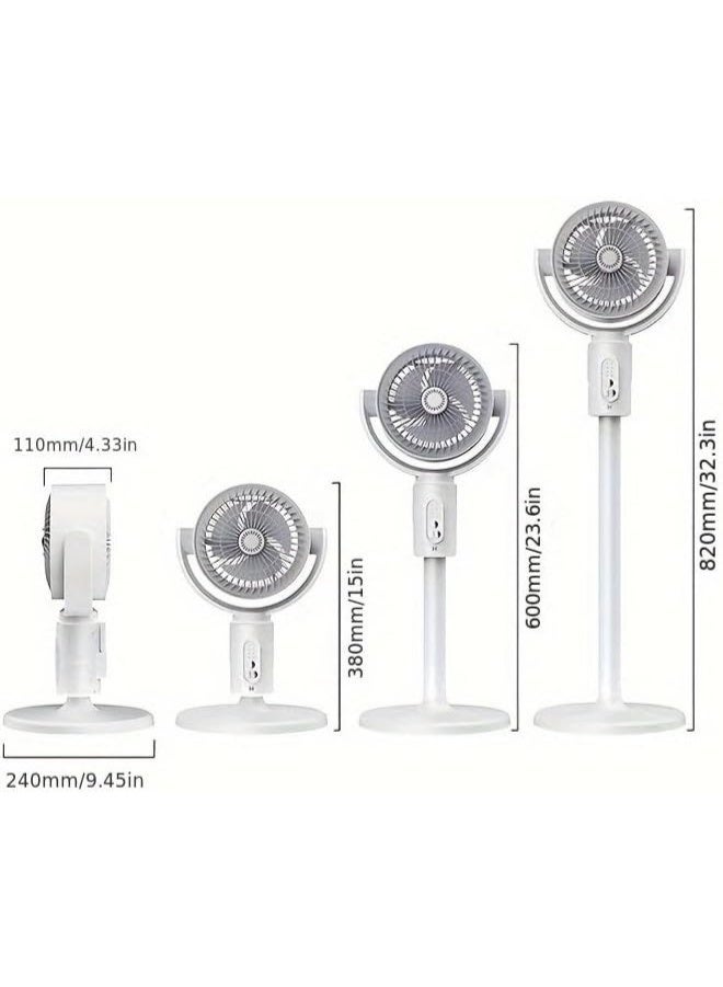 ELTRAZONE Standing Fan F1 – 180°+90° Oscillating Pedestal Fan with DC Motor, 5-Speed Quiet Cooling Floor Fan with Remote Control, 8H Timer & Adjustable Air Circulator for Bedroom, Living Room & Home – White - Image 4