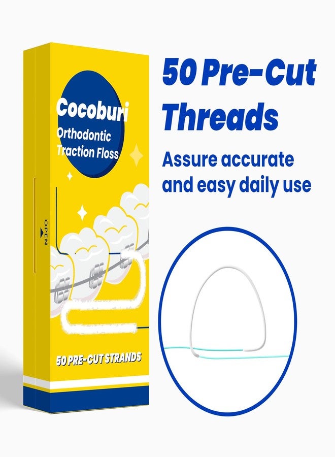 COCOBURI Orthodontic Floss for Braces, Pre-Cut Floss Threaders for Bridges, Implants & Permanent Retainers, Built-in Stiffened End & Spongy Expanding Floss, 100 Counts (Pack of 2 - Image 5