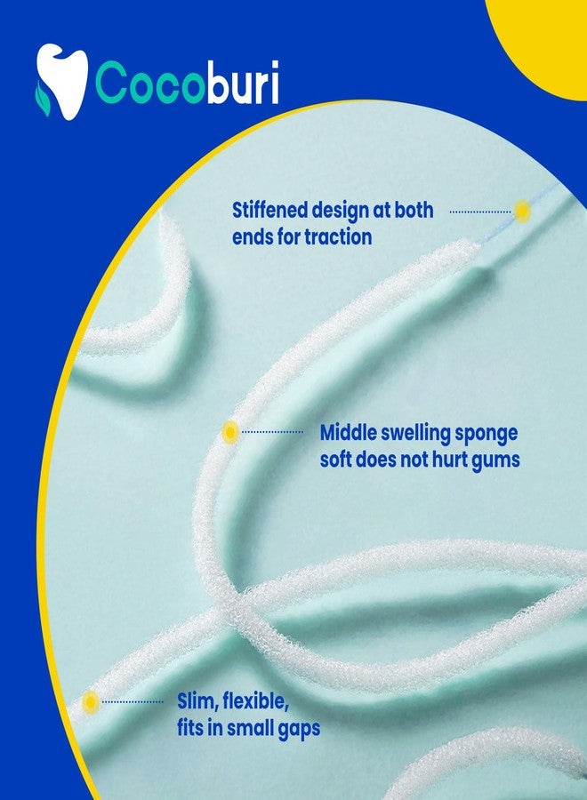 COCOBURI Orthodontic Floss for Braces, Pre-Cut Floss Threaders for Bridges, Implants & Permanent Retainers, Built-in Stiffened End & Spongy Expanding Floss, 100 Counts (Pack of 2 - Image 2