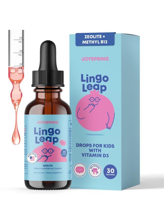 JoySpring LingoLeap – Liquid Kids Formula with Zeolite Clinoptilolite, Methylated B12 & Vitamin D3 | Gentle Daily Support for Kids' Wellness | Ages 3+ | (1fl oz) 30 Servings - Image 1