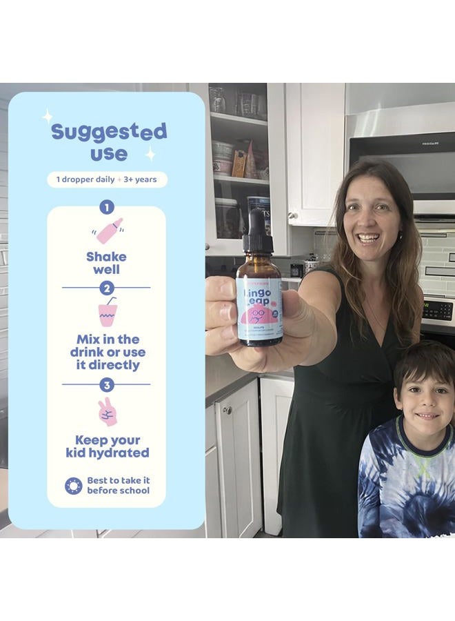 JoySpring LingoLeap – Liquid Kids Formula with Zeolite Clinoptilolite, Methylated B12 & Vitamin D3 | Gentle Daily Support for Kids' Wellness | Ages 3+ | (1fl oz) 30 Servings - Image 5