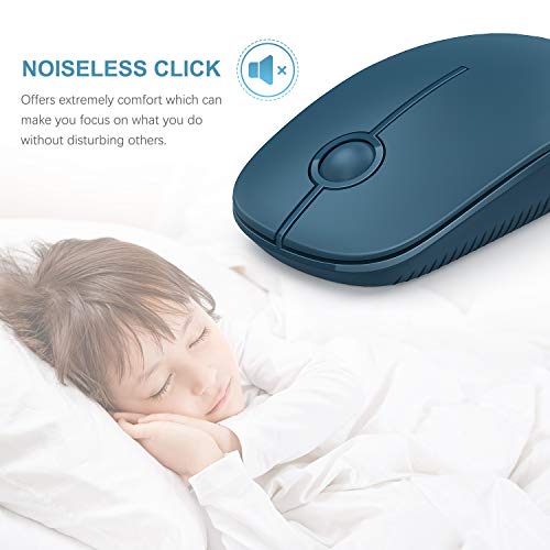 VssoPlor Wireless Mouse, 2.4G Slim Portable Computer Laptop Mouse with Nano Receiver Quiet Silent Optical Mice for Notebook, PC, Laptop, Computer-Sapphire Blue - Image 2