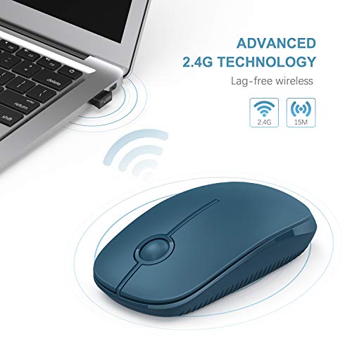 VssoPlor Wireless Mouse, 2.4G Slim Portable Computer Laptop Mouse with Nano Receiver Quiet Silent Optical Mice for Notebook, PC, Laptop, Computer-Sapphire Blue - Image 4