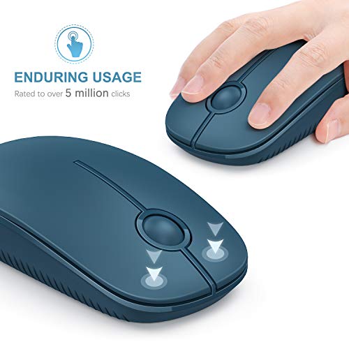 VssoPlor Wireless Mouse, 2.4G Slim Portable Computer Laptop Mouse with Nano Receiver Quiet Silent Optical Mice for Notebook, PC, Laptop, Computer-Sapphire Blue - Image 3
