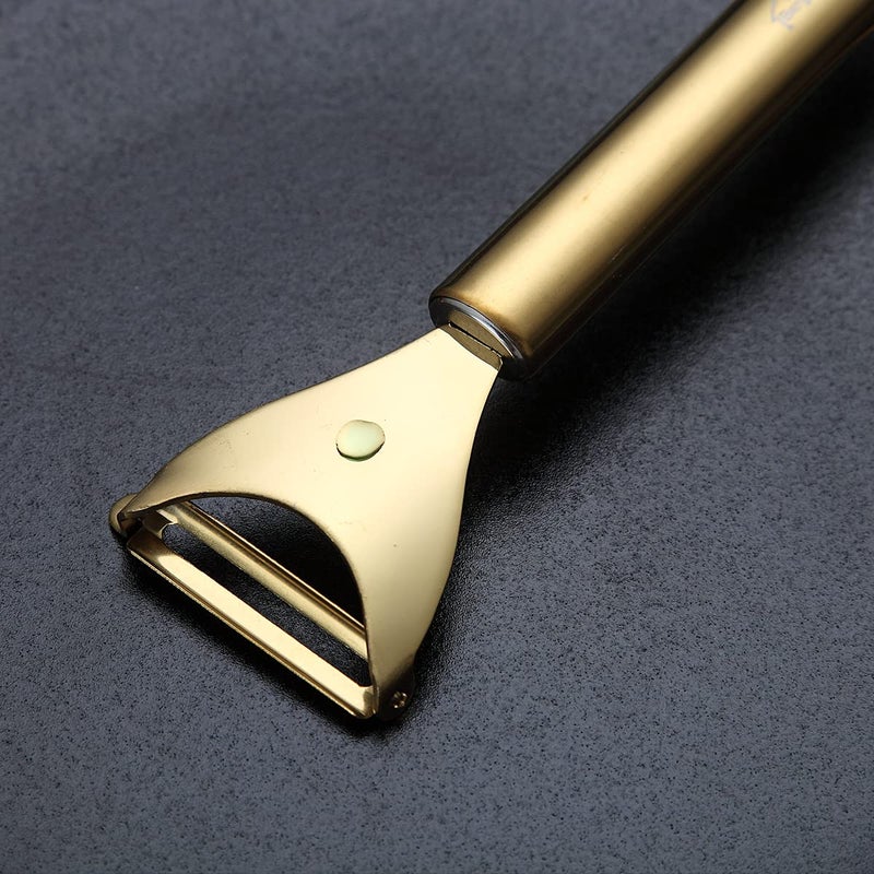 Kyraton Gold Potato Vegetable And Fruit Peelers For Kitchen, Kyraton Titanium Gold Plating Stainless Steel Peelers,Sharp Blade And Ergonomic Non Slip Easy To Grip Set Of 2 - Image 5