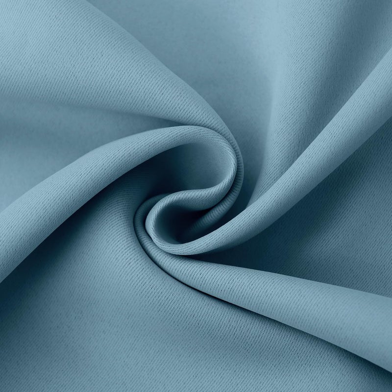 BGment Rod Pocket and Back Tab Blackout Curtains for Bedroom - Thermal Insulated Room Darkening Curtains for Living Room  2 Window Curtain Panels (38 x 45 Inch  Greyish Blue) - Image 4