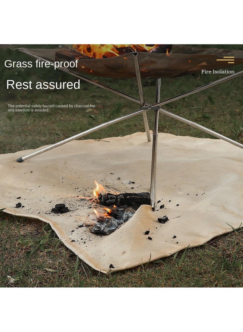 YQbest 100x80cm Outdoor Camping Mat, Thermal Insulation Picnic Mat, Fireproof Blanket, Moisture-Proof, Flame Retardant Glass Fiber Cloth for Camping, Hiking - Image 2