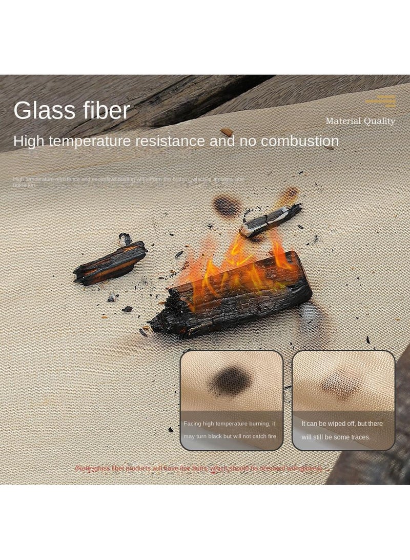 YQbest 100x80cm Outdoor Camping Mat, Thermal Insulation Picnic Mat, Fireproof Blanket, Moisture-Proof, Flame Retardant Glass Fiber Cloth for Camping, Hiking - Image 4