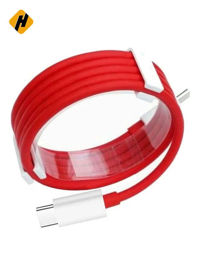 1 Pack of OnePlus Type-C to Type-C Cable – Red, Fast Charging & Data Transfer
