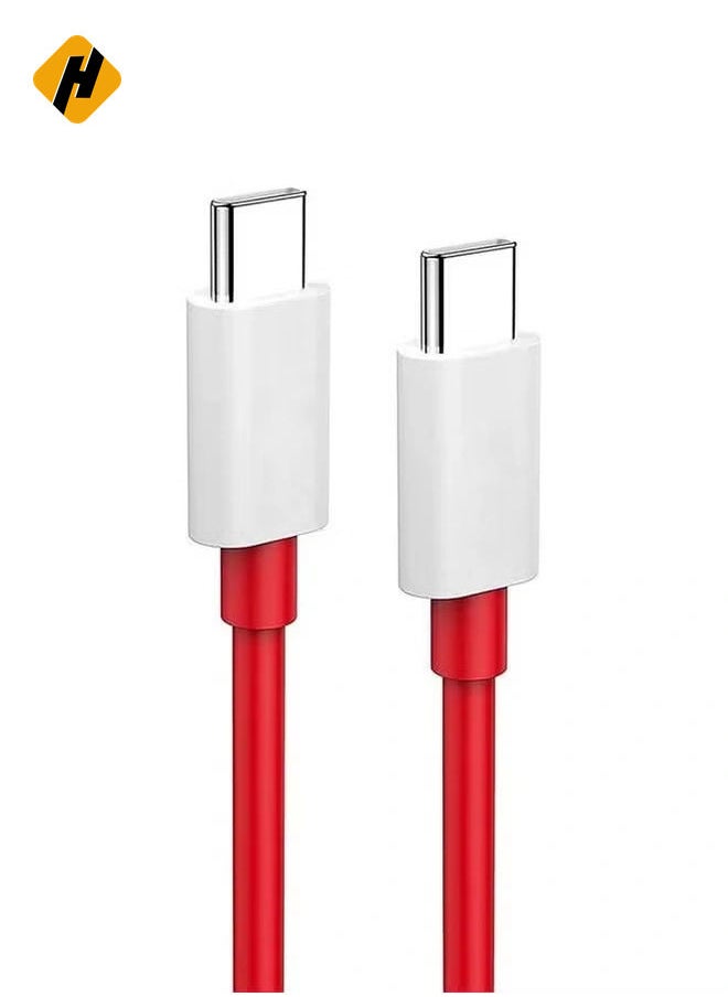 1 Pack of OnePlus Type-C to Type-C Cable – Red, Fast Charging & Data Transfer