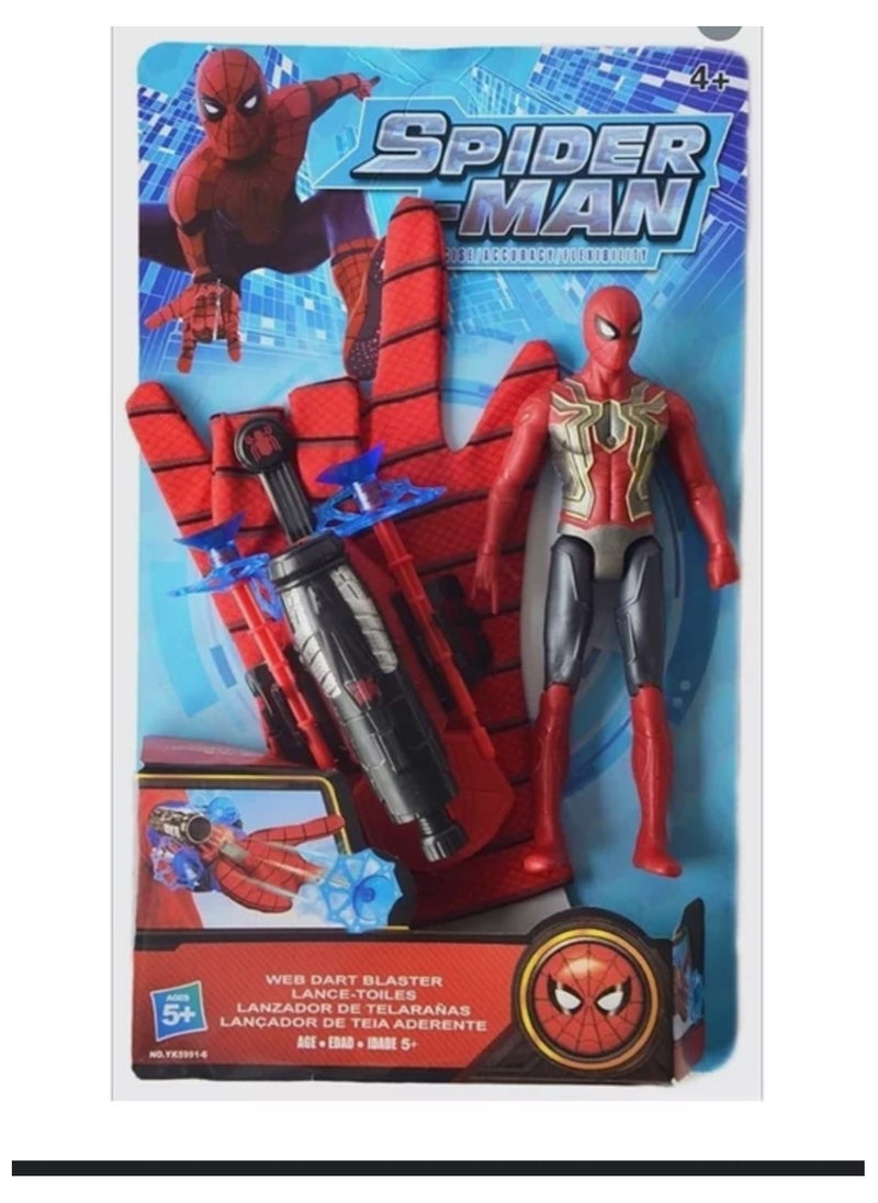 Generic Spider Web Launcher Glove Toy for Kids, Spider Hero Gloves, with Spider-Man Figure, Spider-Man Web Launcher, Launcher Toy, Wrist Play Set, Cosplay Glove Launcher, Plastic, Red  - Image 1