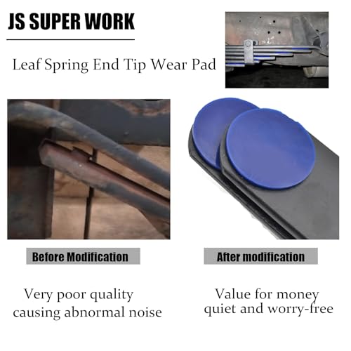 JS SUPER WORK 12PCS Leaf Spring End Tip Wear Pad Anti Squeak Insert Silencer Plastic Block Round Blue, Large - Image 3
