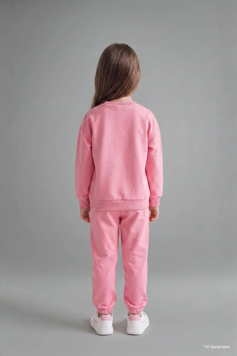 ديفاكتو Baby Girl 100% Cotton Long Sleeve Top and Bottom 2-Piece Set