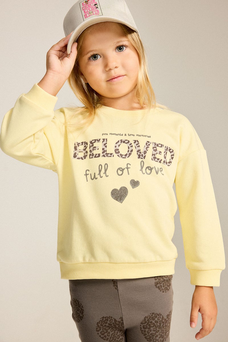 DeFacto Yellow BabyGirl Girl Cotton Printed 2 Piece Set Casual - Image 3