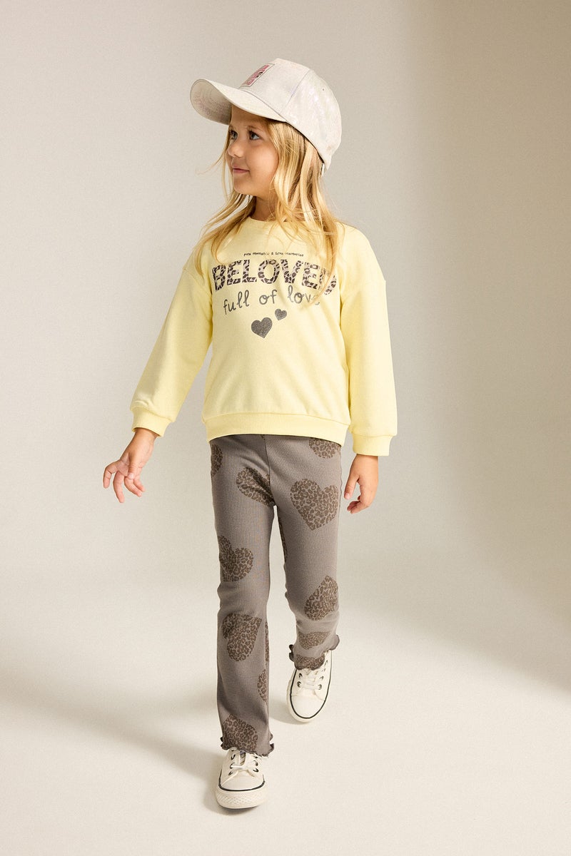 DeFacto Yellow BabyGirl Girl Cotton Printed 2 Piece Set Casual - Image 1