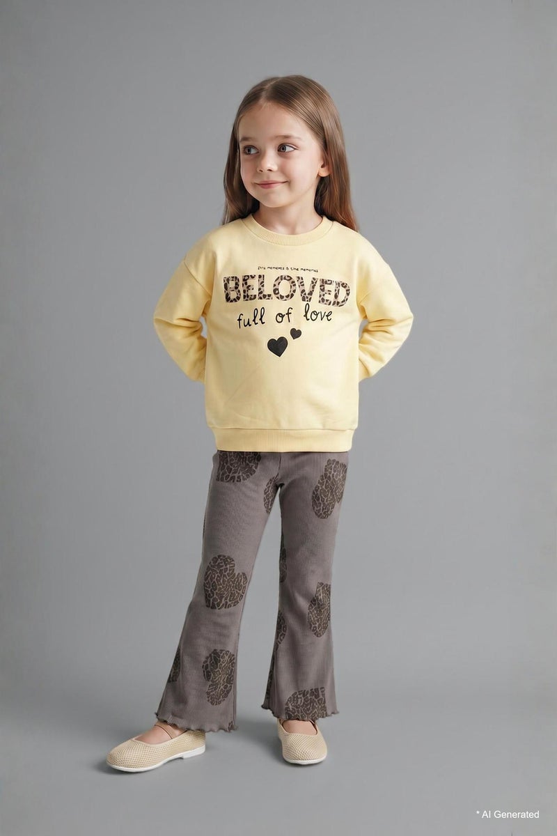 DeFacto Yellow BabyGirl Girl Cotton Printed 2 Piece Set Casual - Image 4