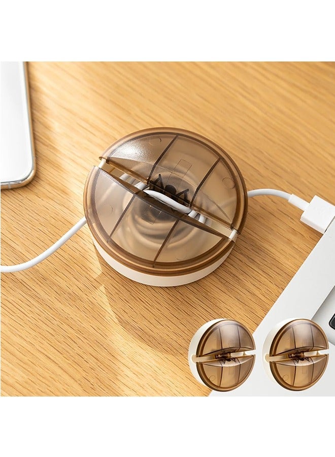 JCB CHIC Portable Cable Organizer, 2 Pcs Mini Rotatable Cable Management for Wrapping Data Cable, Headphone Cable, Cord and Wire, Large Capacty Cable Winder for Office, Home - Image 1