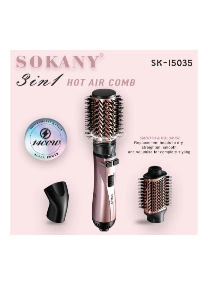 سوكاني فرشه استشوار دواره 3*1 من سوكانى 1400 واط SK-15035 تعمل الفرشاة علي تصفيف وتجفيف وتنعيم الشعر - ضمان سنة  - Image 2
