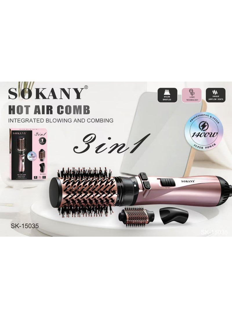 سوكاني فرشه استشوار دواره 3*1 من سوكانى 1400 واط SK-15035 تعمل الفرشاة علي تصفيف وتجفيف وتنعيم الشعر - ضمان سنة  - Image 1