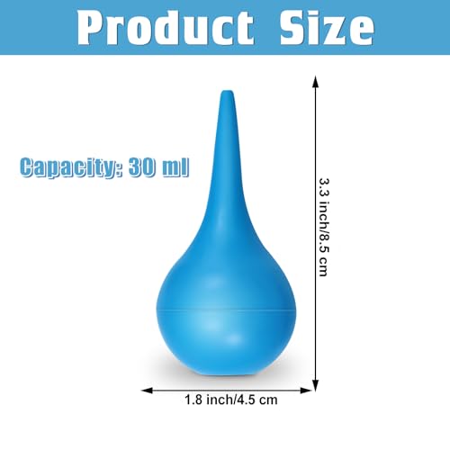 Nuanchu 6 Packs Hand Bulb Ear Syringe 30 ml Washing Rubber Squeeze Bulb Ear Syringe Ball for Infant Baby Puppy Adult(Blue) - Image 2