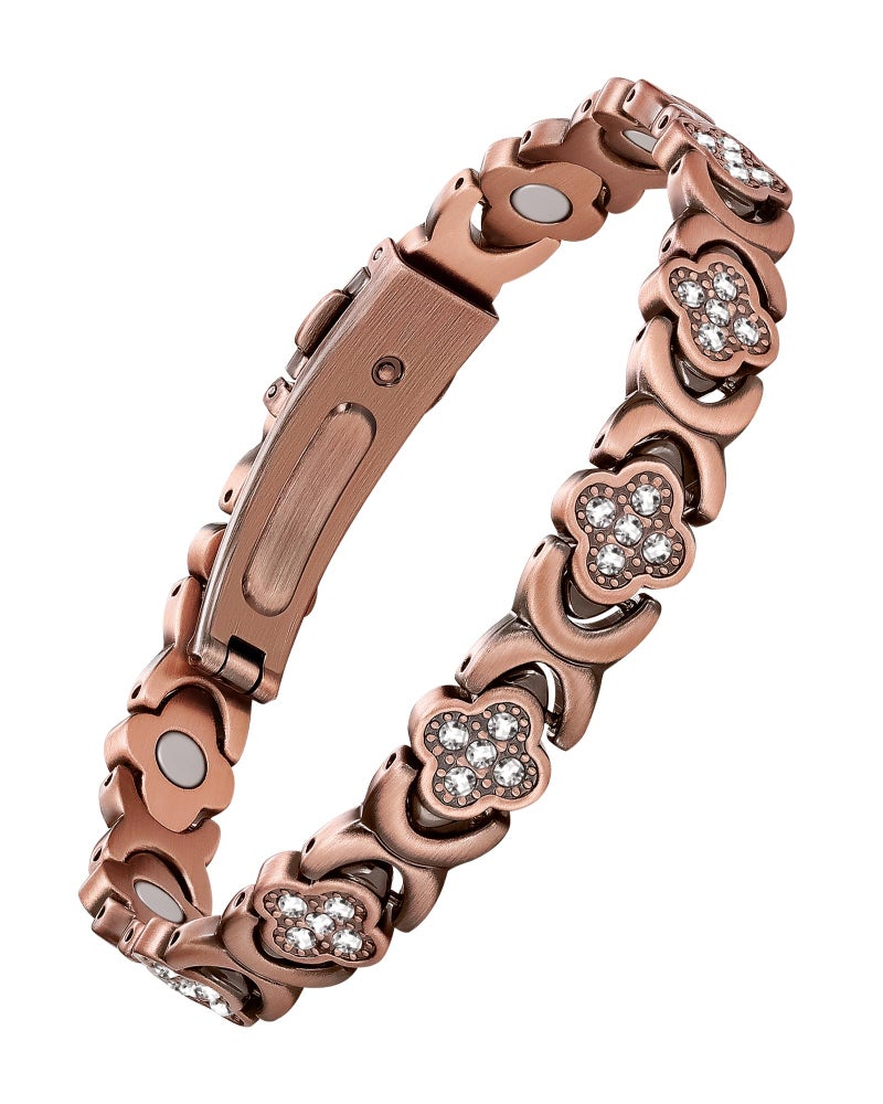 Jecanori Pure Copper Bracelet for Women, Ultra Strength Magnetic Therapy Bracelets with 3800 Gauss Magnetsï¼ŒFour-leaf clover jewelry - Image 1