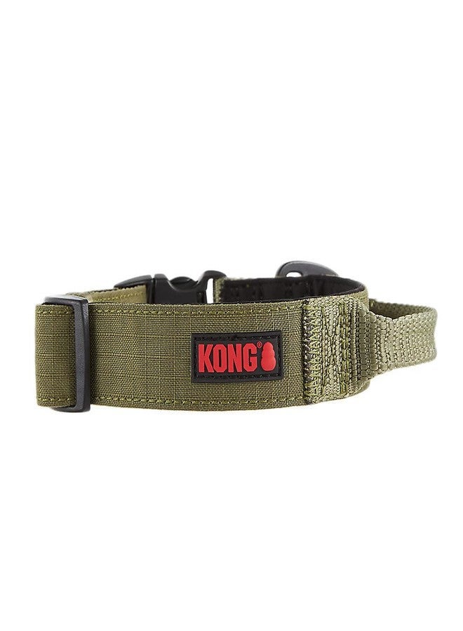 KONG Ultra Durable Padded Comfort Handle Dog Collar (Large, Green) - Image 1