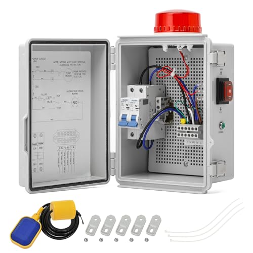 Zuomeng Septic Pump Alarm, Zuomeng High Water Alarm for Sump Pump with Bright Flashing Light, 110 dB Alarm, External Submersible Pump Connection, IP67 Casing - Image 1