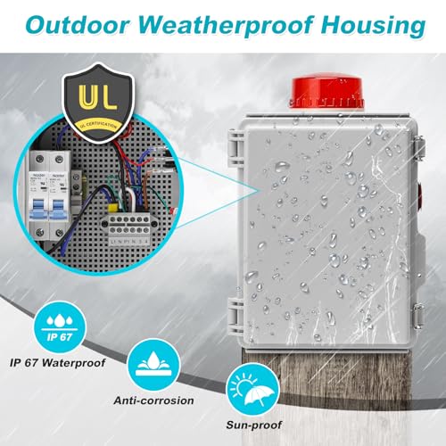 Zuomeng Septic Pump Alarm, Zuomeng High Water Alarm for Sump Pump with Bright Flashing Light, 110 dB Alarm, External Submersible Pump Connection, IP67 Casing - Image 4
