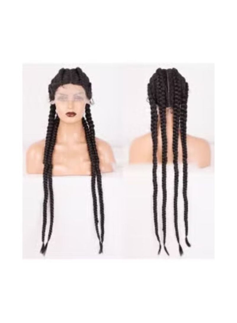 شعر مستعار أوروبي وأمريكي جديد باروكة أربعة حبلا جدائل قذرة ضفائر واقعية أغطية رأس دمية طبيعية لون الشعر رقم 1B