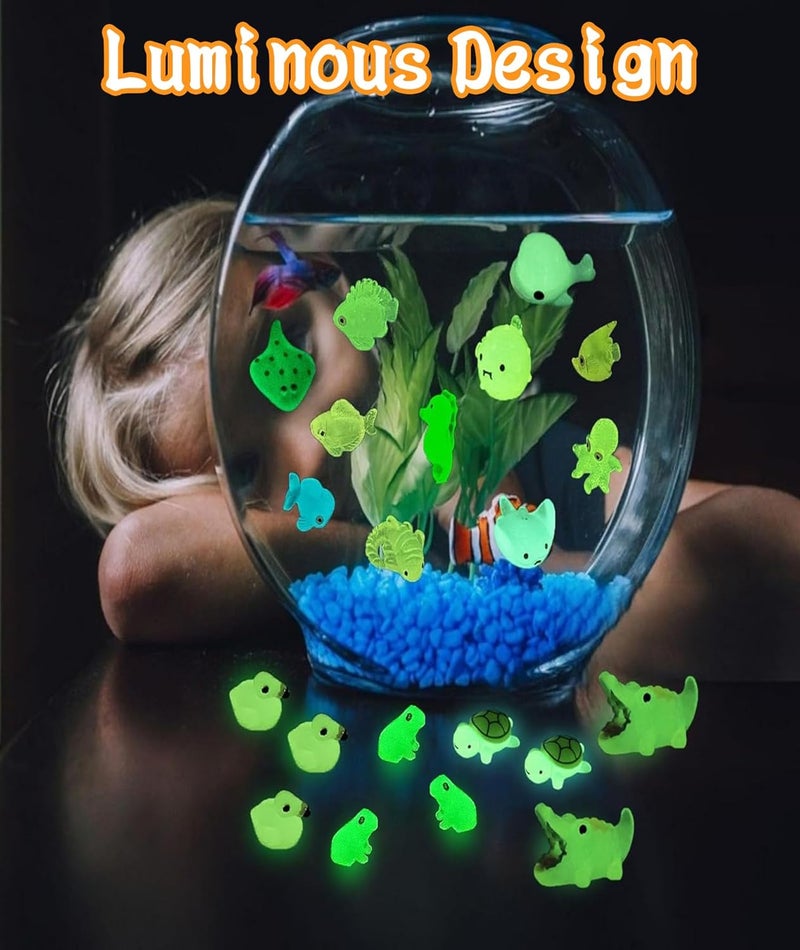 BdelrinQue 50 قطعة ألعاب مصغرة، عناصر تزيين الحدائق في الهواء الطلق، تتلألأ في الظلام حيوانات ريزين مصغرة، ألوان وأنماط حيوانات عشوائية، عناصر تزيينية مصغرة لهدايا الحفلات - Image 4