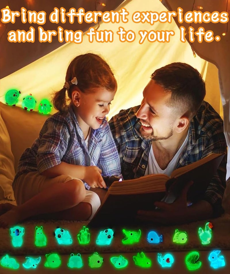 BdelrinQue 50 قطعة ألعاب مصغرة، عناصر تزيين الحدائق في الهواء الطلق، تتلألأ في الظلام حيوانات ريزين مصغرة، ألوان وأنماط حيوانات عشوائية، عناصر تزيينية مصغرة لهدايا الحفلات - Image 5