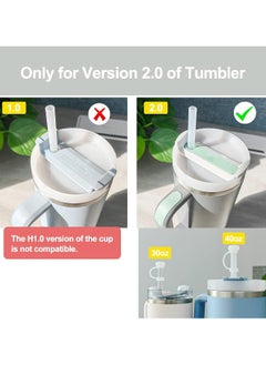 Topleo Straw Cover Cap for Stanley Cup 2.0  30oz 40oz  Silicone Straw Topper Spill Stopper Compatible with Stanley Tumbler Drinking Straw Tip Covers Cups Accessories Protectors Plugs White  - Image 2