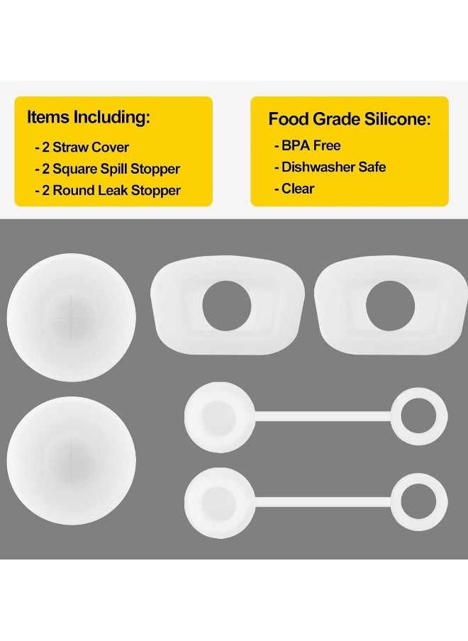 Topleo - Straw Cover Cap for Stanley Cup 2.0  30oz 40oz  Silicone Straw Topper Spill Stopper Compatible with Stanley Tumbler Drinking Straw Tip Covers Cups Accessories Protectors Plugs White - Image 1