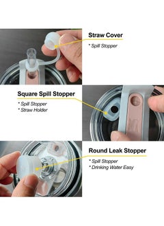 Topleo Straw Cover Cap for Stanley Cup 2.0  30oz 40oz  Silicone Straw Topper Spill Stopper Compatible with Stanley Tumbler Drinking Straw Tip Covers Cups Accessories Protectors Plugs White  - Image 5