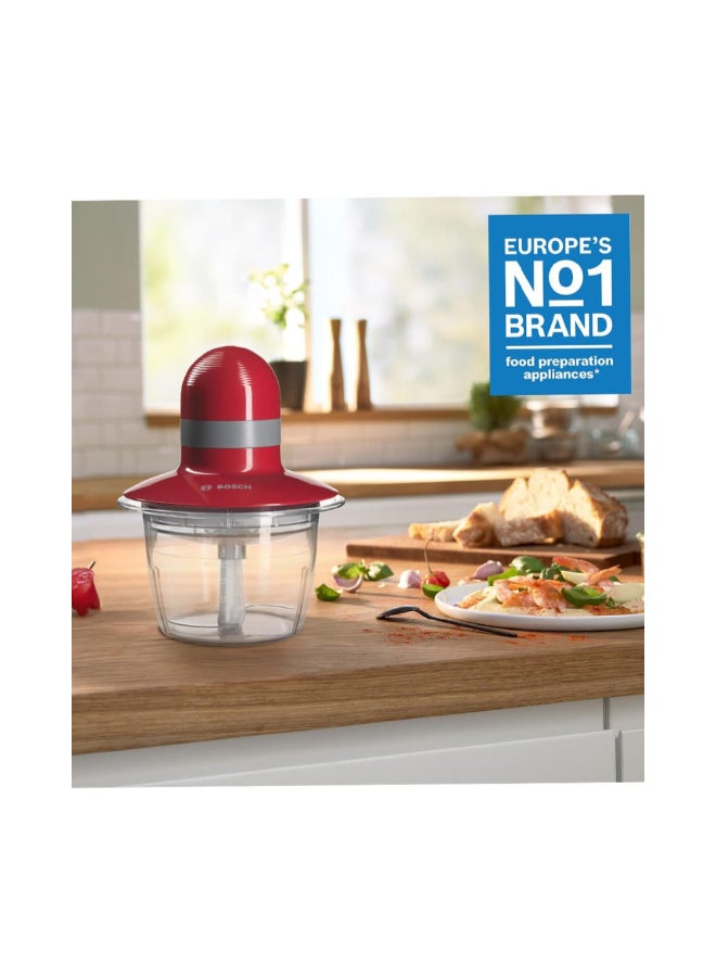 BOSCH 400 W Dishwasher Safe Mini Chopper Red and Grey 800 ml JAHMMR08R1GB - Image 4