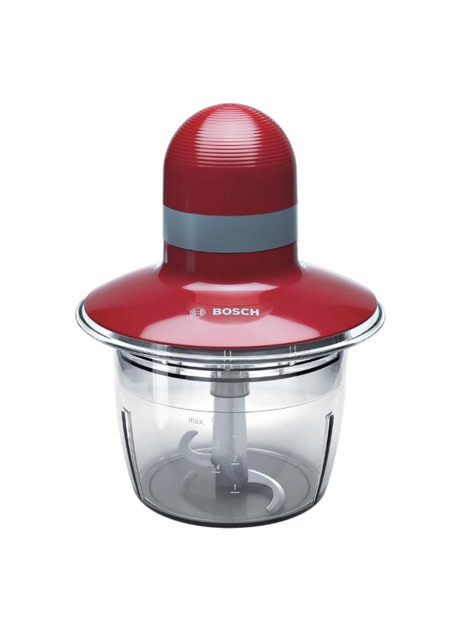BOSCH 400 W Dishwasher Safe Mini Chopper Red and Grey 800 ml JAHMMR08R1GB - Image 1