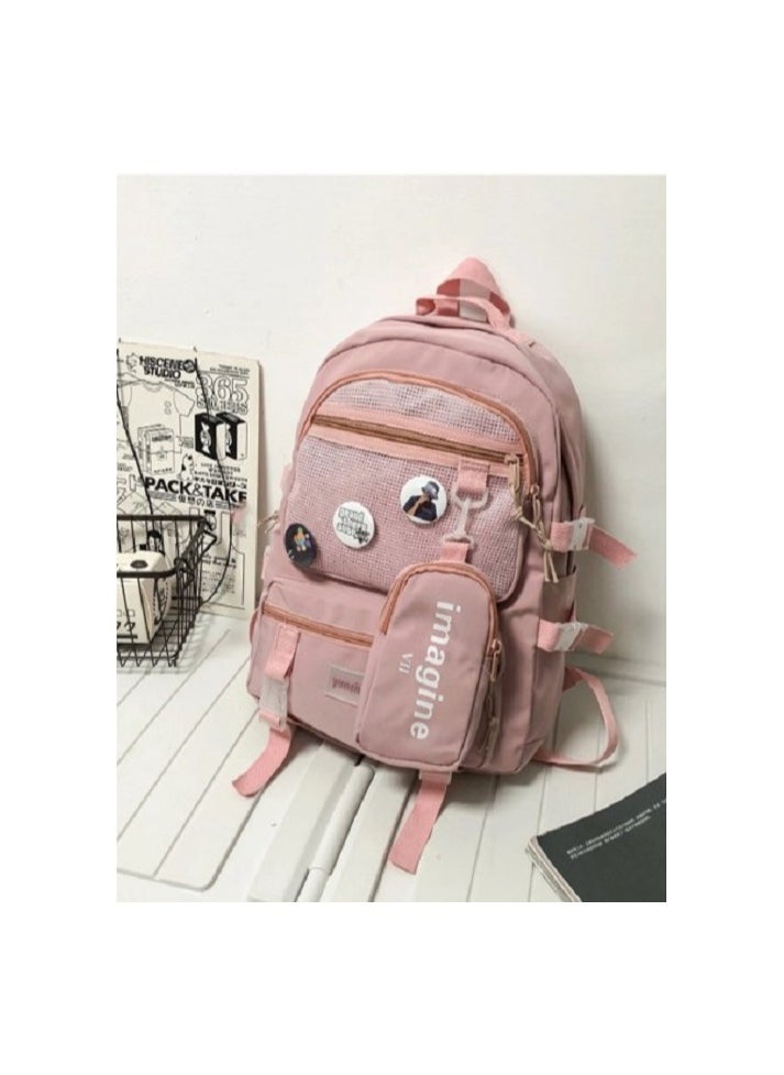 Generic - Fashion Backpacks With Pencil Case Pink Color - Image 1