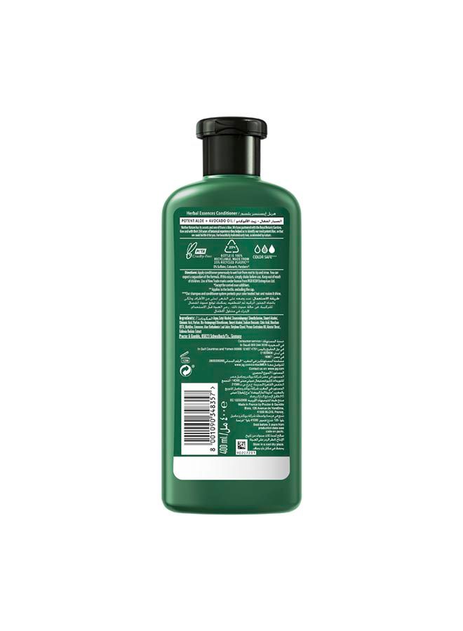Herbal Essences Sulfate-Free Potent Aloe With Avocado Oil Hair Conditioner For Curl Hydration And Moisturizing 400ml - Image 2