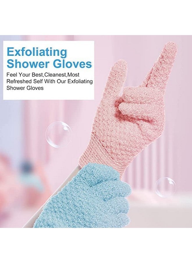 Yiclick Heavy Exfoliating Gloves, Exfoliating Body Scrubber for Bath Shower Exfoliation, Body Scrub Exfoliator for Dead Skin Remover, Exfoliate Sponge Loofah Washcloth Mitt Men Women (4Pink) - Image 2