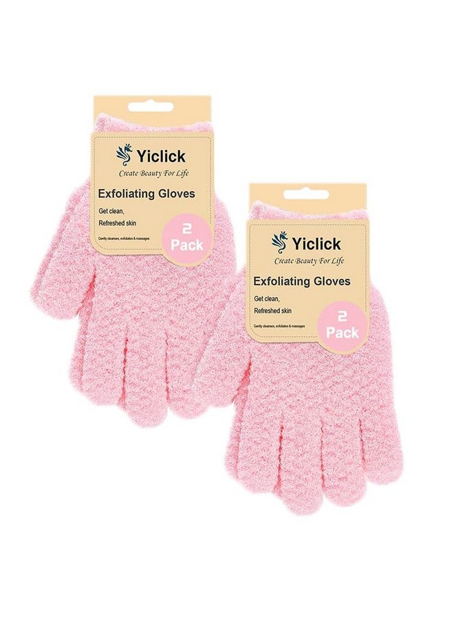 Yiclick Heavy Exfoliating Gloves, Exfoliating Body Scrubber for Bath Shower Exfoliation, Body Scrub Exfoliator for Dead Skin Remover, Exfoliate Sponge Loofah Washcloth Mitt Men Women (4Pink) - Image 1