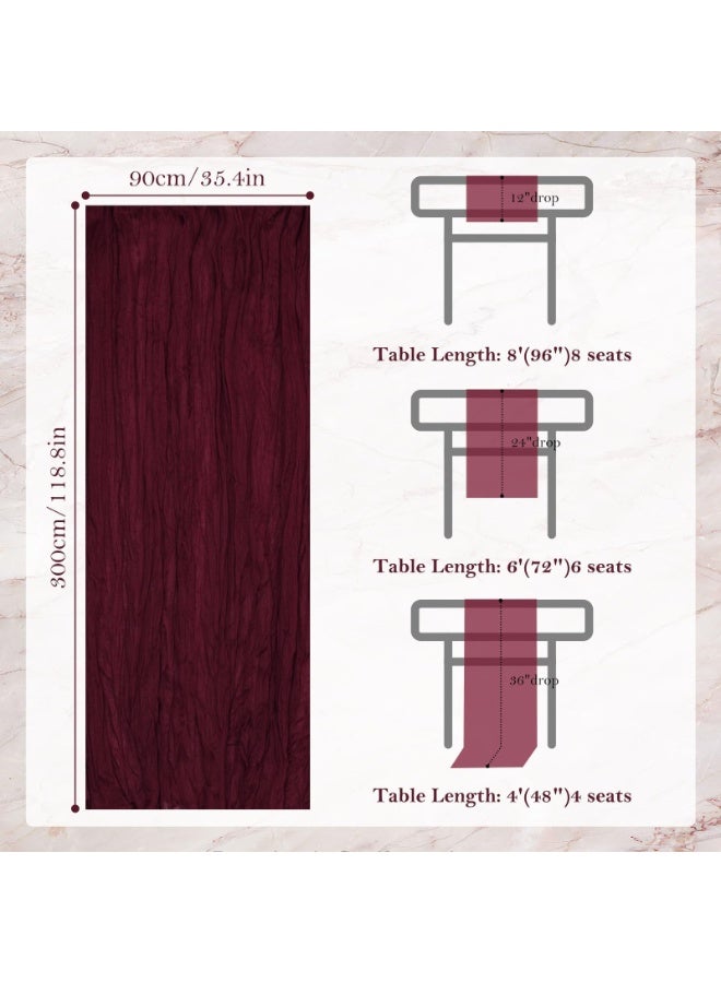 OSHIMA Cheesecloth Table Runner, Party Long Rustic Sheer Runners, Wedding Birthday Bridal Baby Shower Table Decor, Shower Decorations Tea Party Centerpiece Decorations - Image 2