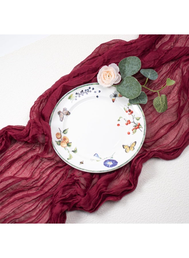 OSHIMA Cheesecloth Table Runner, Party Long Rustic Sheer Runners, Wedding Birthday Bridal Baby Shower Table Decor, Shower Decorations Tea Party Centerpiece Decorations - Image 5