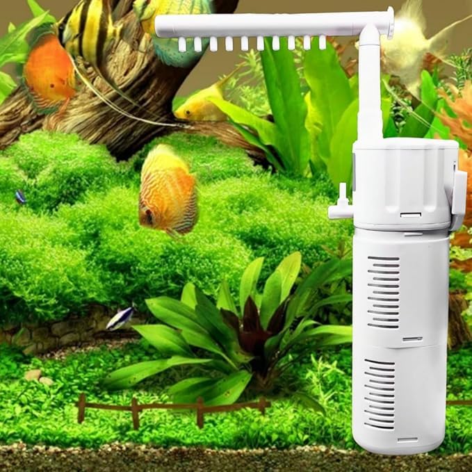 rizopets فلتر حوض السمك نافورة BL-98F | 9 واط | 650 لتر/ساعة - مضخة تصفية غاطسة متعددة الوظائف، فلتر سمك غاطس وفعال، فلاتر حوض السمك لحوض السمك - Image 1