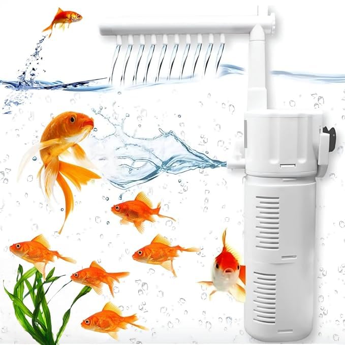 rizopets فلتر حوض السمك نافورة BL-98F | 9 واط | 650 لتر/ساعة - مضخة تصفية غاطسة متعددة الوظائف، فلتر سمك غاطس وفعال، فلاتر حوض السمك لحوض السمك - Image 4
