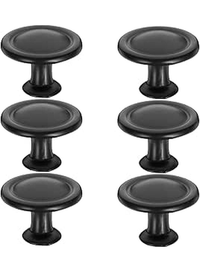 6Pcs Aluminum Alloy Round Cabinet Handles Modern Single Hole Drawer Pulls For Kitchen Furniture - Image 1
