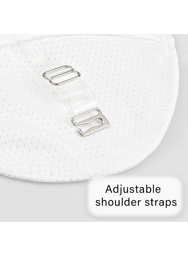 1 Pair Reusable Underarm Sweat Pads with Shoulder Strap, Washable Quick Dry Breathable Armpit Guards for Men Women, White - Image 5